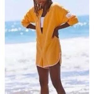 NWOT Free People Movement Take The Plunge Relaxed Fit Shortsie Romper L